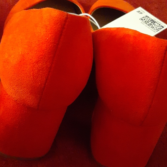 Nwt orange block heel pumps size 8 EU 39 - Picture 5 of 6